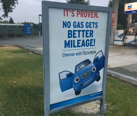 image of a sign at a gas station