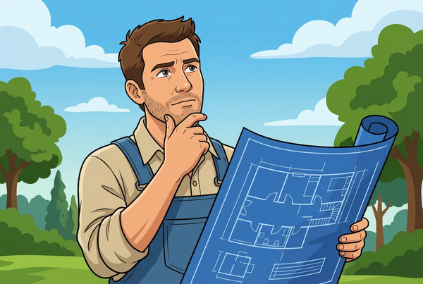 ai generated image of a man holding plans